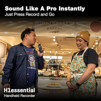 Zoom H1 Essential Handheld Recorder for Musicians, Podcasters & Filmmakers with Stereo Microphones, 32-Bit Float, USB Microphone Mode | 32-Bit Float Wav, USB-C Mic Mode, SD Card Recording, USB or 2×aa Power - style: H1e Only