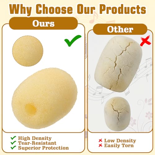 20Pcs Microphone Foam Covers, High-Density Headset Mic Covers Skin | 20Pcs high-density mic foam covers,1.4x0.9cm,2mm aperture.Skin color.Noise reduction,dust shield.For lapel,headset mics