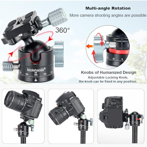 Koolehaoda Low Profile Ball Head, Panorama Tripod Head Arca Swiss QR Plate | Φ36mm 360° Metal Panorama, 1/4" Screw Arca Swiss Quick Release Plate, DSLR Camera Tripod Monopod, Max Load 33lbs / 15kg - color: 36mm Ball Head