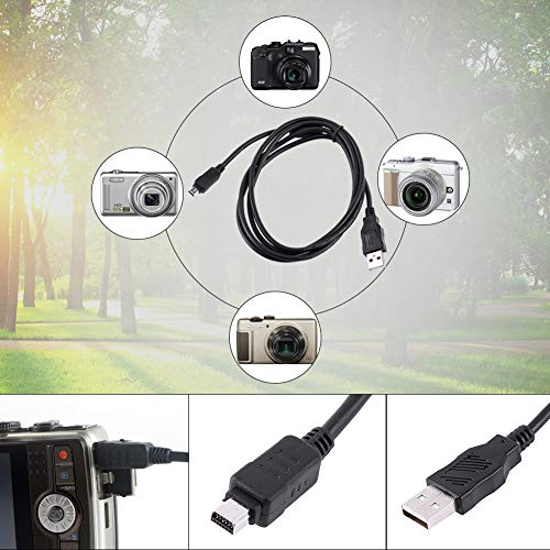 12 Pin Data Cable Camera USB Cable Data Transferring Cable Digital Camera Black 1.5M