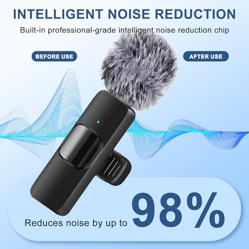Labstandard 3-in-1 Wireless Lavalier Microphone for iPhone & Android - Studio Quality Sound with Noise Cancel, Plug & Play Mini Mic for Recording, Vlogging & Live Streaming
