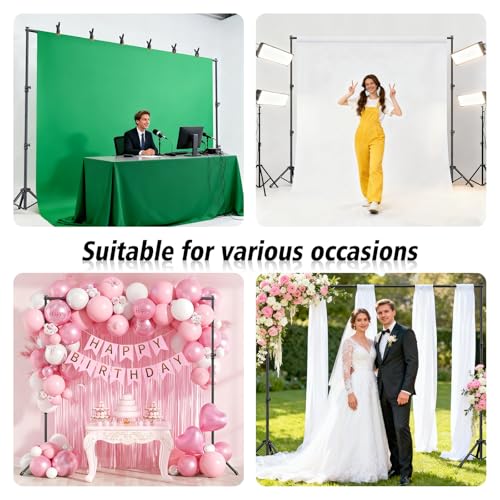 Forlogic Backdrop Stand 10x7.5ft(WxH), Heavy Duty Adjustable Photo Back Drop Stand kit, Suitable for Party, Photography, Weddings