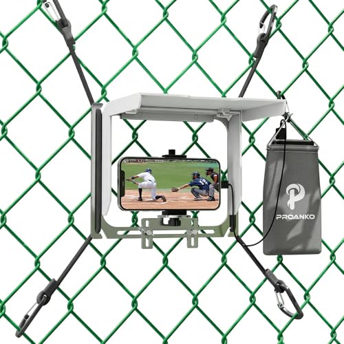 Game Changer Mounting Kit, Cell Phone Fence Mount with Shade and Power Bank Holder, Gamechanger Streaming Kit, Fence Phone Holder for iPhone GoPro Camera Mevo Start Recording Baseball Tennis Game - style: Game Changer Mounting Kit