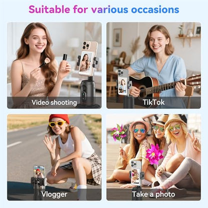 Vlog Selfie Monitor Screen Pro, Built-in Speaker and 360° Auto Face Tracking Tripod, Magnetic Phone Vlog Selfie Monitor Screen 4K 60fps, Magnetic Vlogging Kit for iPhone/Android