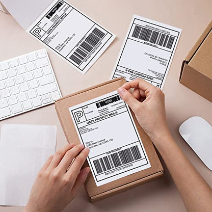 9527 Product Fanfold 4 x 6 Direct Thermal Labels White Perforated Shipping Labels, 500pcs per Stack,1 Stack - color: White, size: 1 Stacks | 500 Labels