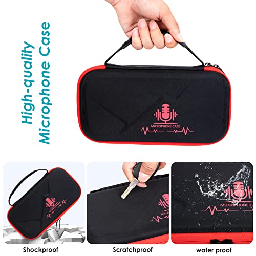 YOUSHARES MV7 Microphone Case Bag with Mic Cover Foam - Mic Case Hard Carring Case with Windshield Compatible with Shure MV7 USB Condenser Microphone - color: Shure MV7 Case