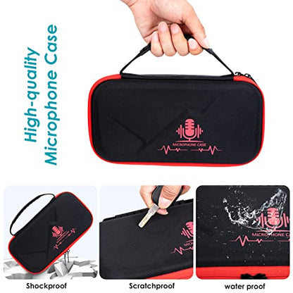 YOUSHARES MV7 Microphone Case Bag with Mic Cover Foam - Mic Case Hard Carring Case with Windshield Compatible with Shure MV7 USB Condenser Microphone - color: Shure MV7 Case