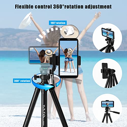 55" Aluminum Phone & Camera Tripod, Extendable Cell Phone Tripod Stand Compatible with iPhone/Android/Action Camera is Perfect for Live Streaming/Video Recording/Selfies - size: TR55-4
