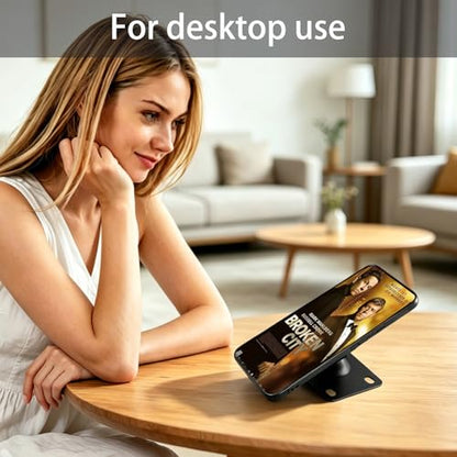 Magnetic Wall Mount Phone Holder Compatible with MagSafe, Aluminum, Black, 360 Degree Rotation, for iPhone 12/13/14/15/16/17 Plus Pro Mini