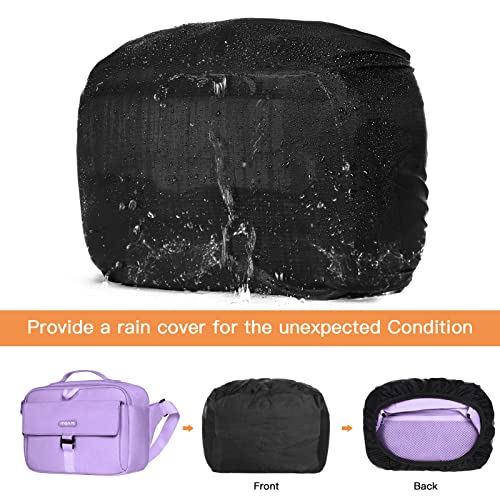 MOSISO Camera Shoulder Bag Case Crossbody Sling Purse, DSLR/SLR/Mirrorless Compact Padded Photography Handbag with Rain Cover Compatible with Canon/Nikon/Sony Cameras and Lenses, Purple - color: Purple