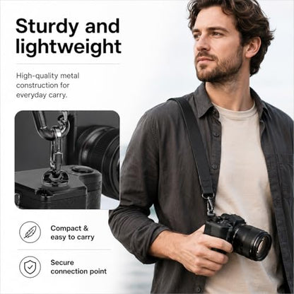 2 Pcs 1/4"-20 Holder Camera Fixing Screw Camera Neck Strap Screw Quick Install Metal Screws Connecting Adapters with Rubber Padded for Tripod DSLR Cameras Shoulder Straps Wrist Straps Selfie Sticks