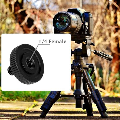 2Packs Thumb Camera Quick Release Adapter with 4 Packs Rubber Washers Tripod Screw with Rubber Pad 1/4 Male to 1/4 Female Thread L Bracket Mount for Camera Mounting Plate