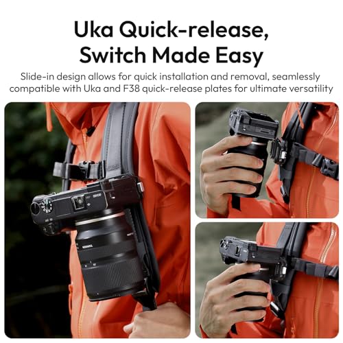 ULANZI Camera Backpack Strap Clip,w Plate Quick Release System, Compatible w Uka QR Plates, for Sony, Nikon, Fuji, DSLR Action Cam Mount, Bearable Load up to 10kg【Not Compatible w F38/Arca System】