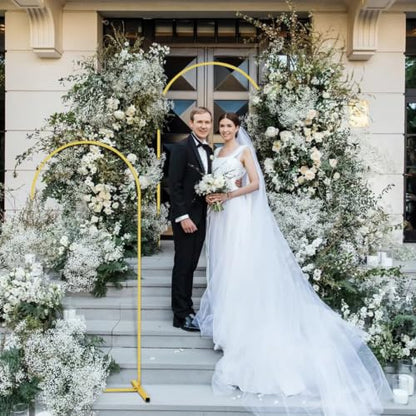 6 FT Metal Arch Backdrop Stand, Wedding Arch Frame for Parties, Birthday, Baby Shower, Graduation, Wedding, Bridal Shower, Arch Decoration of Garden, Floral, Balloon - size: 6FT-N