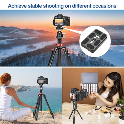 CAVIX PU-60 Aluminum Alloy Universal Arca-Swiss Quick Release Plate– Includes 1/4″-20 Screw, Compact & Lightweight (37g) for DSLR/Mirrorless, Tripods, Monopod, Gimbals & Ball Head - size: 60mm