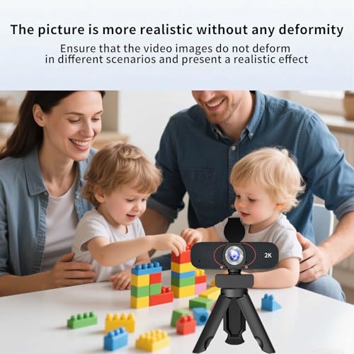 2K Webcam for Computer/Laptop/Desktop/PC, Camera with Microphone, USB Plug&Play, Auto Low Light Correction, Privacy Cover, Tripod, Wide Angle for Meeting/Online Video/Zoom - style: Updated 2K-GQ