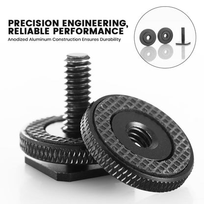 Hot Shoe Adapter 1/4 Inch Camera Hot Shoe Mount Adapter Tripod Screw for DSLR Camera Rig Cold Hotshoe Screw Accessory Attachment for Camera Flash Shoe to 1/4"-20 Male Post Adapter with Locking Disk