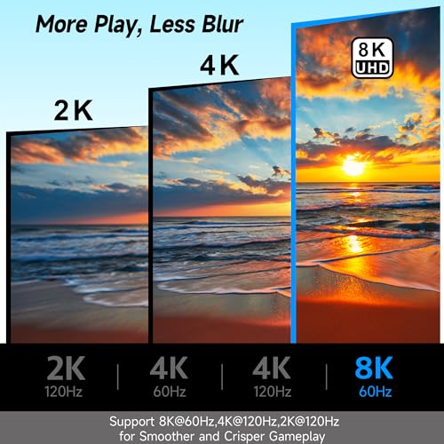 8K 90 Degree HDMI 2.1 Adapter 2 Pack, (Up and Down) Right Angle HDMI Male to Female HDMI L-Shaped Connector Extender Support 8K@60Hz,4K@120Hz for Google Chrome Cast, Roku Stick, Wall TV, Laptop and PC - color: (Up & Down) 90 Degree HDMI Male to Female, si
