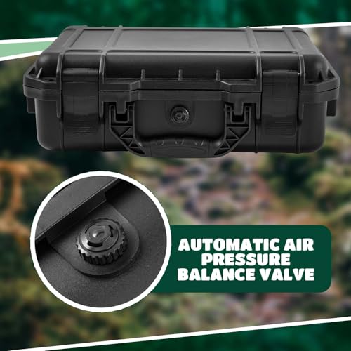 Relaxweex 14.3 x 11.4 x 4.5 Inch Waterproof Hard Case with DIY Customizable Foam Detachable Shoulder Strap and Utility Knife Waterproof Protective Case for Cameras, Lenses or Microphones, Equipments - size: 14.29 x 11.42 x 4.49 Inch