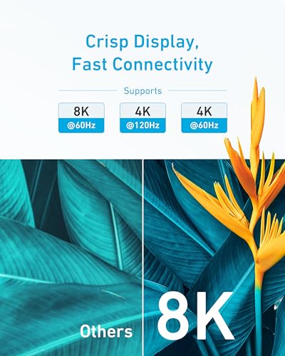 Anker HDMI Cable 8K@60Hz, 10FT Ultra HD 4K@120Hz HDMI Cord,48 Gbps Certified Ultra High-Speed,Compatible with PlayStation 5,Xbox,Samsung TVs,and More (Pack of 2) - size: 10ft (Pack of 2)