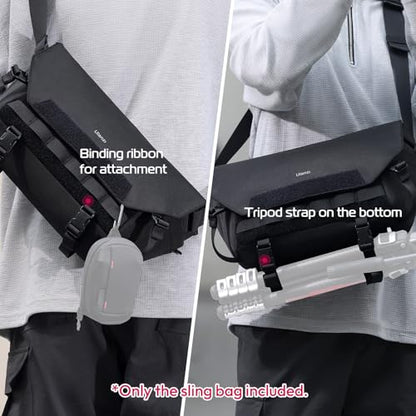 ULANZI BC08 Sling Camera Case with Tripod Holder, Small Compact Camera Tactical Shoulder Bags for DSLR/SLR/Mirrorless Cameras, Water-Resistant Crossbody Bag Women Men, Black - size: 9L