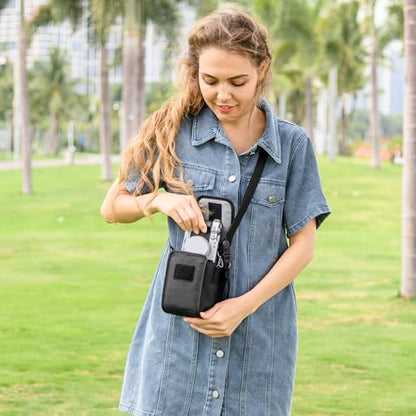 Compact Camera Case for Fuji X100VI X100V X-T30 II +13-33mm Lens Lumix L10 | Shoulder strap, Soft lining, for Sony A6400 A6100 +16-50mm, Nikon Z30 III+16-50mm Lens, Fits camera+lens ≤5.9x3.5x3.5". - color: Compact Camera Case Black