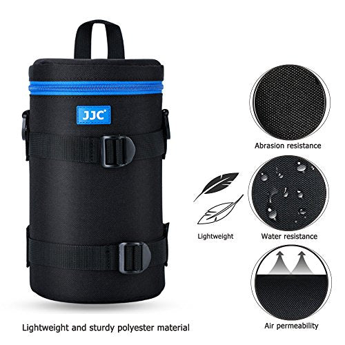 JJC Deluxe Lens Case Pouch Bag for Canon EF 100-400mm f4.5-5.6L IS USM/EF 70-200mm f2.8L, RF 600mm f11 IS STM, Nikon AF 80-200mm f2.8D/AF-S 70-200mm f/2.8G & More Lenses Below 4.3" x 8.8"(D x L) - size: XXXL Size