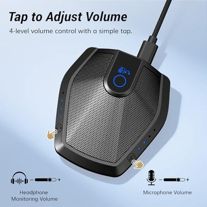 TONOR Conference Microphone with AI Noise Canceling, USB Mic for Teleconference, Condenser Mic for Work at Home, Volume Adjustment, Compatible with Windows and Mac, Desktop PC and Laptop, G11 PRO - style: Pro-Microphone with Typc C Adapter