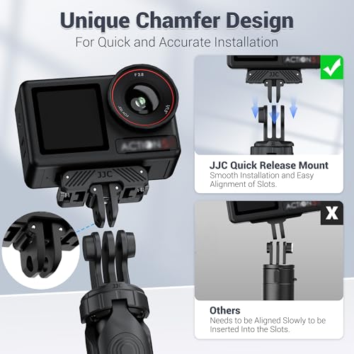 JJC 2Pcs Action 5 Magnetic Quick Release Adapter for DJI Osmo 360 Action 5 pro 4 3 Accessories, Replace OEM Quick Release Mount, with Folding Claws & 1/4 Screw Hole, Heavy Duty Nylon Extension Adapter - color: 2Pcs Magnetic Quick Release Adapter