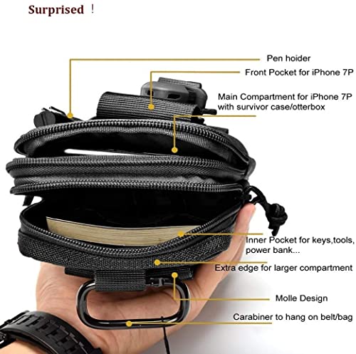 Belt Pouch, Tactical Molle Phone Pouch EDC Utility Pouches Waist Bag, Small Cell Phone Holster Gear Tool Gadget Pocket for Men - color: Shoulder Strap-Green