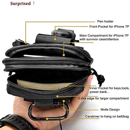 Belt Pouch, Tactical Molle Phone Pouch EDC Utility Pouches Waist Bag, Small Cell Phone Holster Gear Tool Gadget Pocket for Men - color: Shoulder Strap-Green