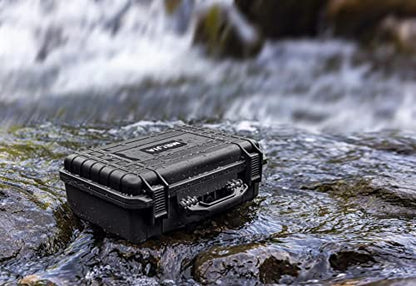 MEIJIA All Weather Portable IP67 Waterproof Protective Case, Hard Camera Case with customizable foam, Perfectly Protection of Camera, Drones,Pistols,Lens,Equipments,Black,18.5 x14.06x6.93inches - color: Black