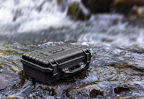 MEIJIA All Weather Portable IP67 Waterproof Protective Case, Hard Camera Case with customizable foam, Perfectly Protection of Camera, Drones,Pistols,Lens,Equipments,Black,18.5 x14.06x6.93inches - color: Black