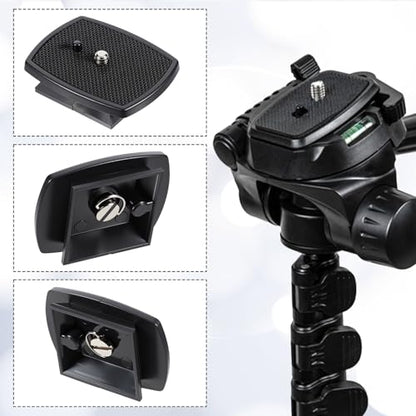 2 PCS Universal 43x43mm Quick Release Plate Set for Tripods, Camera Mounting Adapter Parts Replacement with Screws Camera Tripods Ball Head Quick Release Plate Replacement Quick-Release System