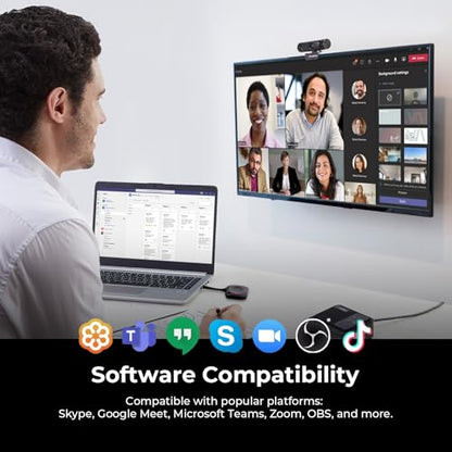 AVerMedia PW315 TAA/NDAA Compliant 1080p 60fps Webcam – Wide-Angle USB Camera with Dual Mics & AI Auto Framing, Fixed Focus HD Webcam for PC/Mac, Zoom, Teams, Google Meet, Streaming, Content Creation - style: PW315 - 1080p60 fixed focus