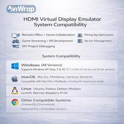 HDMI Dummy Plug,EDID Emulator,Headless HDMI 2.1 Adapter,Virtual Display for VR,Remote Desktop & GPU Acceleration,Supports 4K/60Hz,1440p/144Hz,1080p/240Hz - color: 1080p 240Hz /hdmi2.1