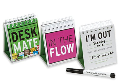 Trainers Warehouse Deskmate - Desk Accessories, Desk Signs, Funny Office Gifts | 24 Signs to Discourage (or Invite) Distractions in an Open Office or WFH Setting, 4.25 x 1 x 0.39 inches - size: DeskMate