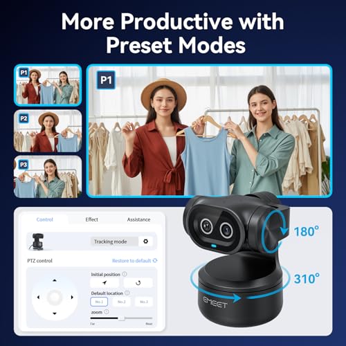 EMEET PIXY Dual-Camera AI-Powered PTZ Camera 4K, AI Tracking, PDAF&AI Autofocus 0.2s, 1/2.55'' Sony Sensor, 3 Mics, Presets, Gesture Control, 4K Webcam for Streaming and OBS/Twitch/Switch 2 Compatible - style: PIXY Dual-Camera AI PTZ 4K