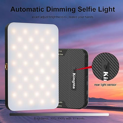 King Ma Portable Selfie Phone Light, 3 Modes LED Clip on Light Rechargeable Video Light for Phone Pictures, TikTok Vlog, Computer Laptop Video Conferencing