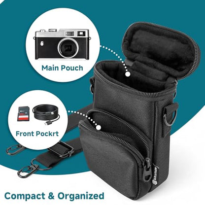 Camera Case for Camp Snap Pro, Lightweight Small Sling Bag | 5.31" x 3.35" x 1.20" Travel Bag with Adjustable Shoulder Strap, for KODAK Printomatic Instant Print Camera, Black