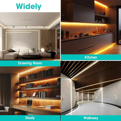 hunhun 10-Pack 6.6ft/2Meter U Shape White LED Aluminum Channel System with Milky Cover, End Caps and Mounting Clips, Aluminum Channel Profile for LED Strip Light Diffuser Installations (10pack*6.6ft) - size: 10pack*6.6ft(White)