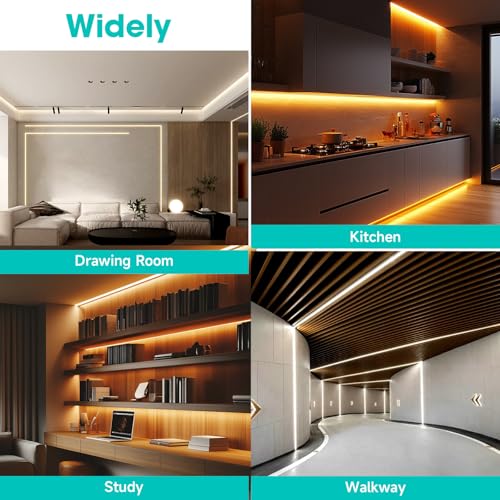 20-Pack 3.3ft/1Meter U Shape Black LED Aluminum Channel System with Milky Cover, End Caps and Mounting Clips, Aluminum Channel Profile for LED Strip Light Diffuser Installations (20pack*3.3ft) - size: 20pack*3.3ft(Black)