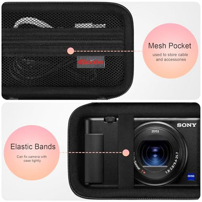 Case for Sony ZV-1F/ ZV-1/ ZV-1 II/Sony RX100 VII/ RX100 III Digital Camera | Sony ZV-1F/ ZV-1/ ZV-1 II/ RX100 VII Digital Camera Carrying Case, Protective Bag, Pocket fits Accessories, Black+ Black - color: Black+Internal black