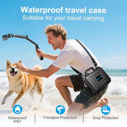 Lekufee Waterproof Hard Case Compatible with Gopro Hero 13/12/11/10/9/8, LIT Hero,Hero 4K,Media Mod/Gopro Volta/Creator Edition/Action Camera and Accessories(Case Only)