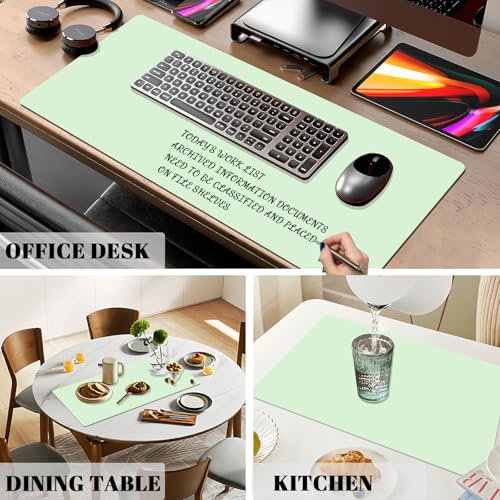 Dry Erase Desk Mat, Waterproof Desk Pad, Erasable Writing White Board for Making Plans, Non-Slip Large Desk Mat, Desktop Dry Erase Board for Office, Home, School (Green-1) - color: Pale Green