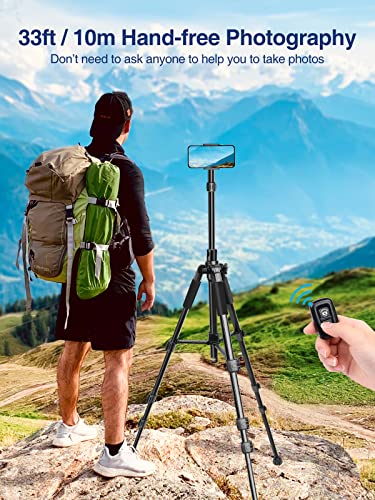 Elitehood iPhone Tripod for Overhead Video Recording [Heavy Duty & Ultra-Stable], 25in Horizontal Long Extendable Boom, 360° Rotation iPhone Tripod Stand with Remote, Vertical 71" Tall Phone Stand - size: 45in