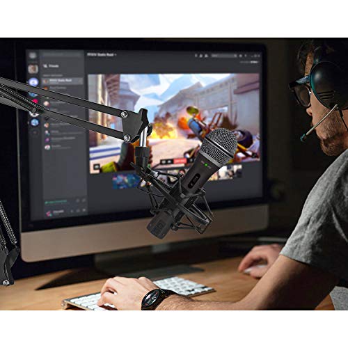 SUNMON Q2U USB/XLR Microphone Shock Mount Holder for Reduces Vibration and Noise, Suitable for Samson Q2U USB/XLR Dynamic Mic - color: Shock Mount