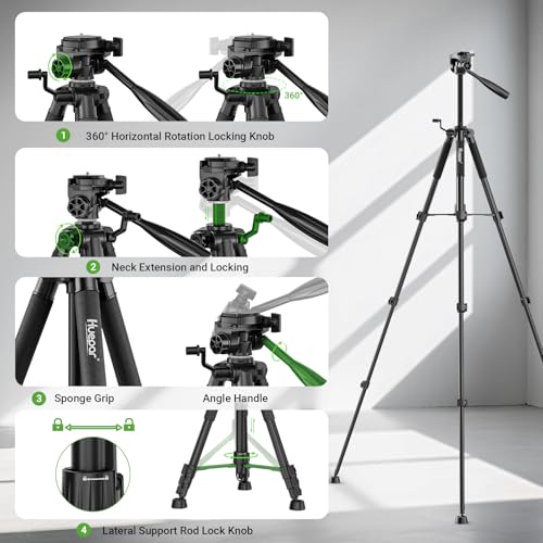 Huepar Tripod 50-inch Extendable Height Tripod Use with Laser Level, Point Lasers, Lazer Distance Measures, 1/4" and 5/8" Thread Mount for for Varieties Tools, Outdoor and Indoor T13A - size: 50-Inch