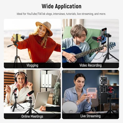 NEEWER KM17 USB C Microphone Noise Cancelling Plug & Play High Sensitivity Cardioid Vlog Interview Mic with Shock Mount Compatible with iPhone 16 Pro Max Android DJI Pocket 3 Insta360 - style: KM17