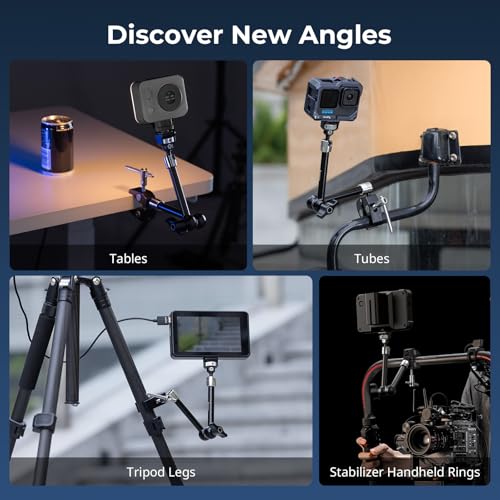 SMALLRIG 11 Inch Magic Arm with Crab-Shaped Clamp, Arm with 1/4"-20 Screw and Retractable Pins, for Action Cameras, Monitors, Video Lights, and Microphones - 5311